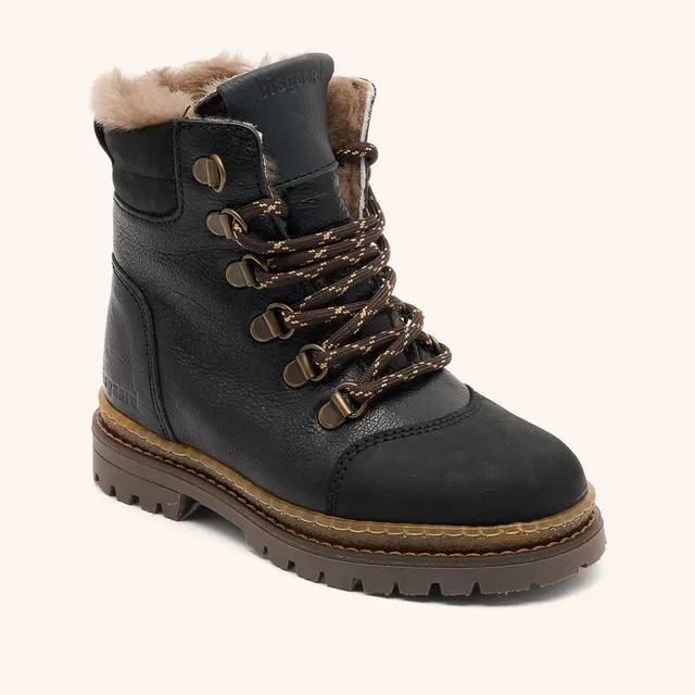 bisgaard-gert-lamb-gef-tterter-leder-schn-rstiefel-in-rustic-black-f-r-kalte-tag image 1