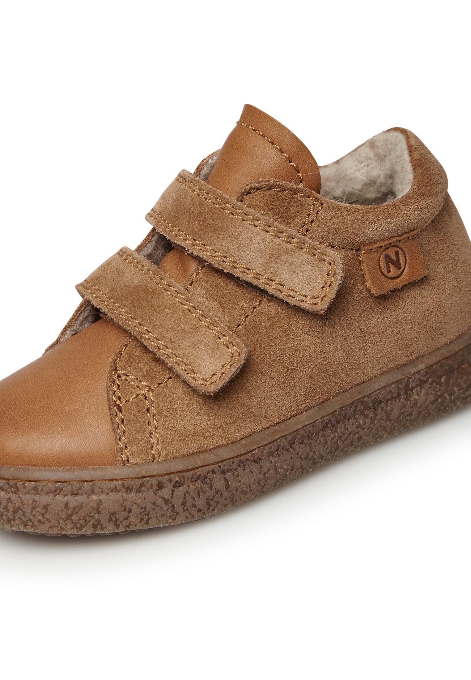 naturino-sneaker-mit-wollfutter-cognac-26-wildleder-klett-sneaker-strukturierte- image 6