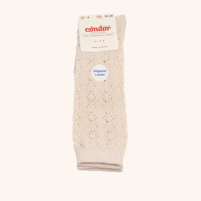bisgaard-x-c-ndor-kniestr-mpfe-baumwolle-mit-ajourmuster-beige image 1
