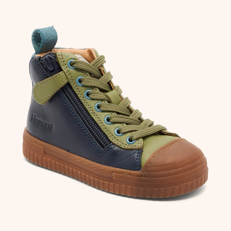 bisgaard-ryan-navy-hoher-bergangssneaker-aus-leder-f-r-kinder image 1
