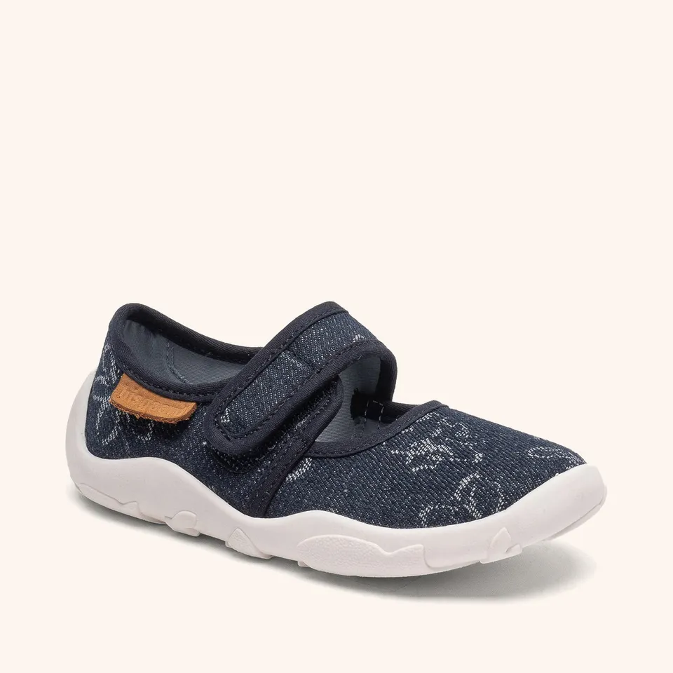 bisgaard-maddy-denim-flower-flexibler-ballerina-hausschuh-mit-baumwollfutter image 1