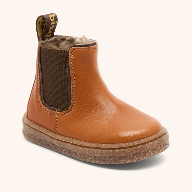 bisgaard-phillip-lamb-cognac-chelsea-stiefel-mit-lammfellfutter-f-r-kinder image 1