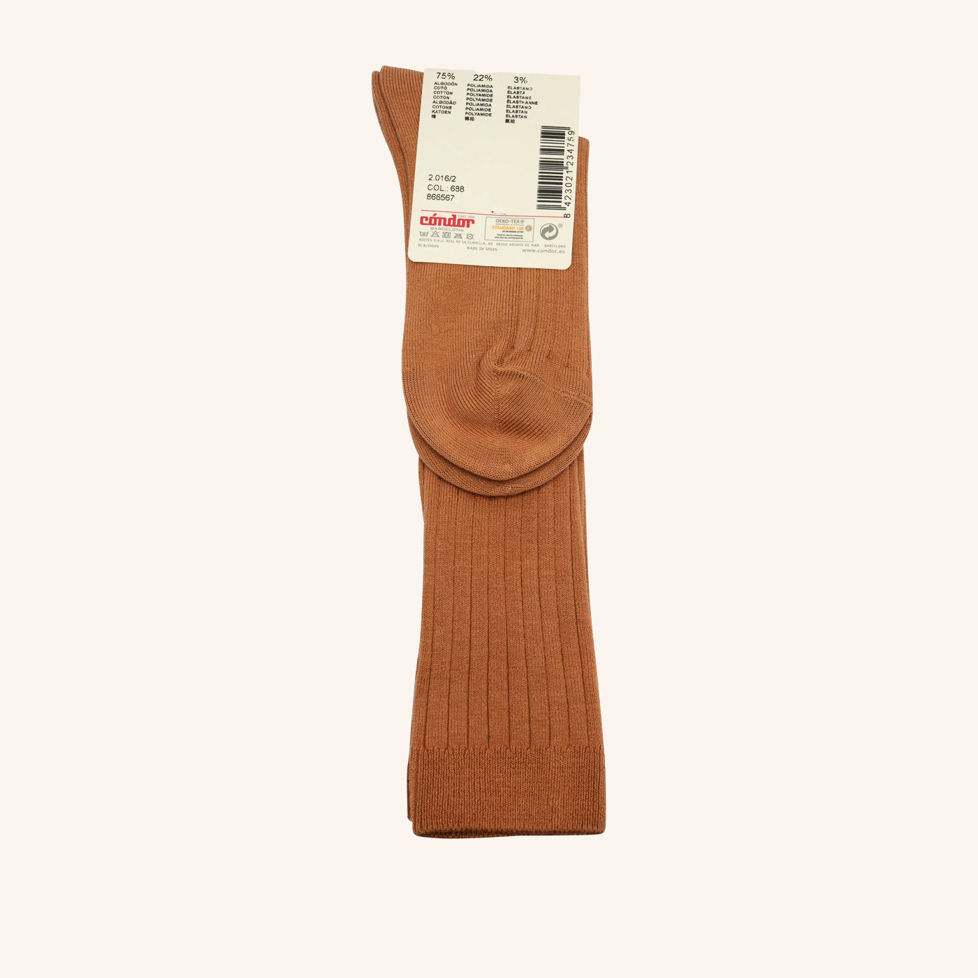 bisgaard-x-c-ndor-cotton-rib-kniestr-mpfe-canela-baumwollsocken-mit-rippenoptik image 2