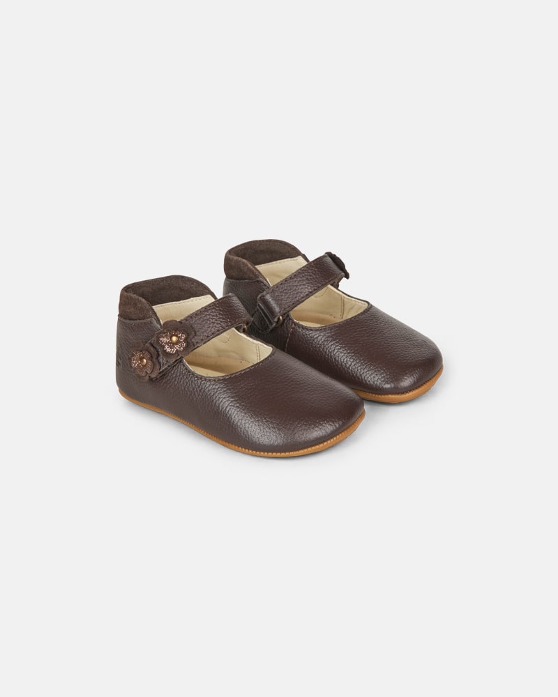 bundgaard-aya-flower-barfu-hausschuh-dark-brown image 1
