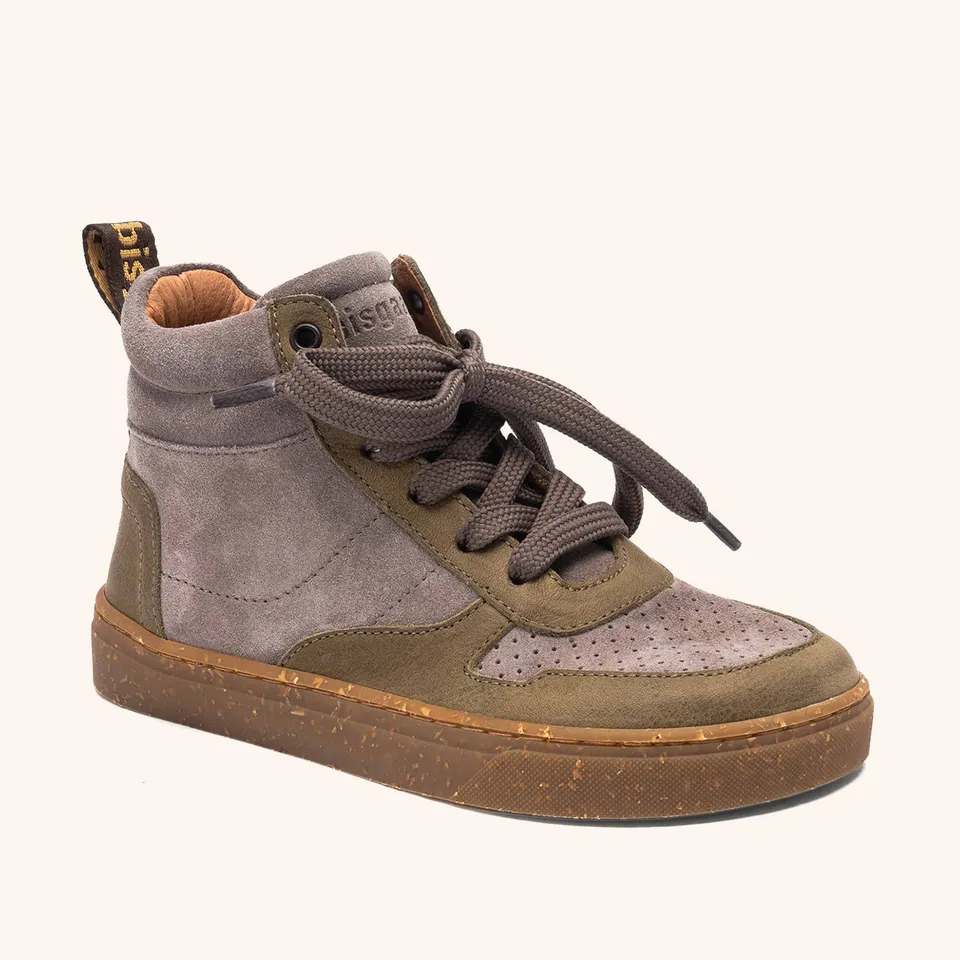 bisgaard-lisva-barfu-sneaker-hoher-sneaker-aus-leder-und-wildleder-in-grau image 1