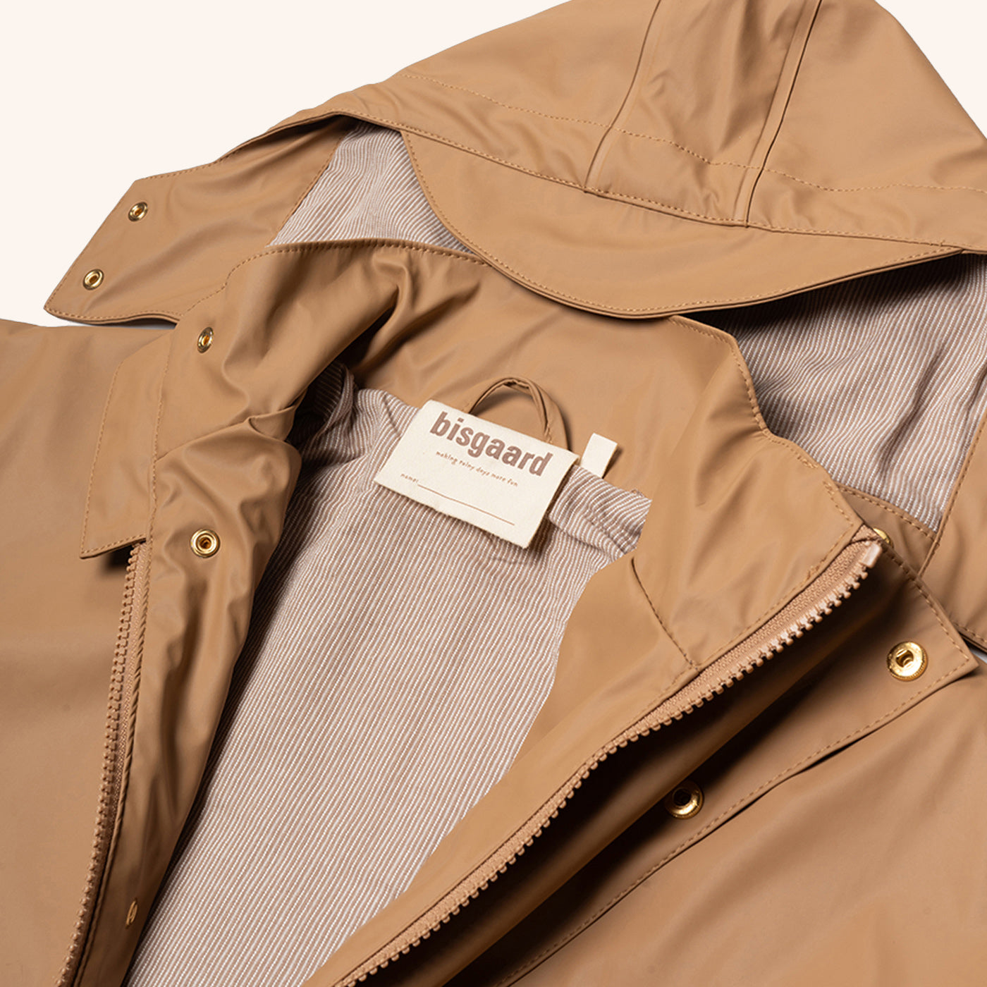 bisgaard-aarhus-regenjacke-f-r-kinder-pu-beschichtet-mit-baumwollfutter-karamell image 3
