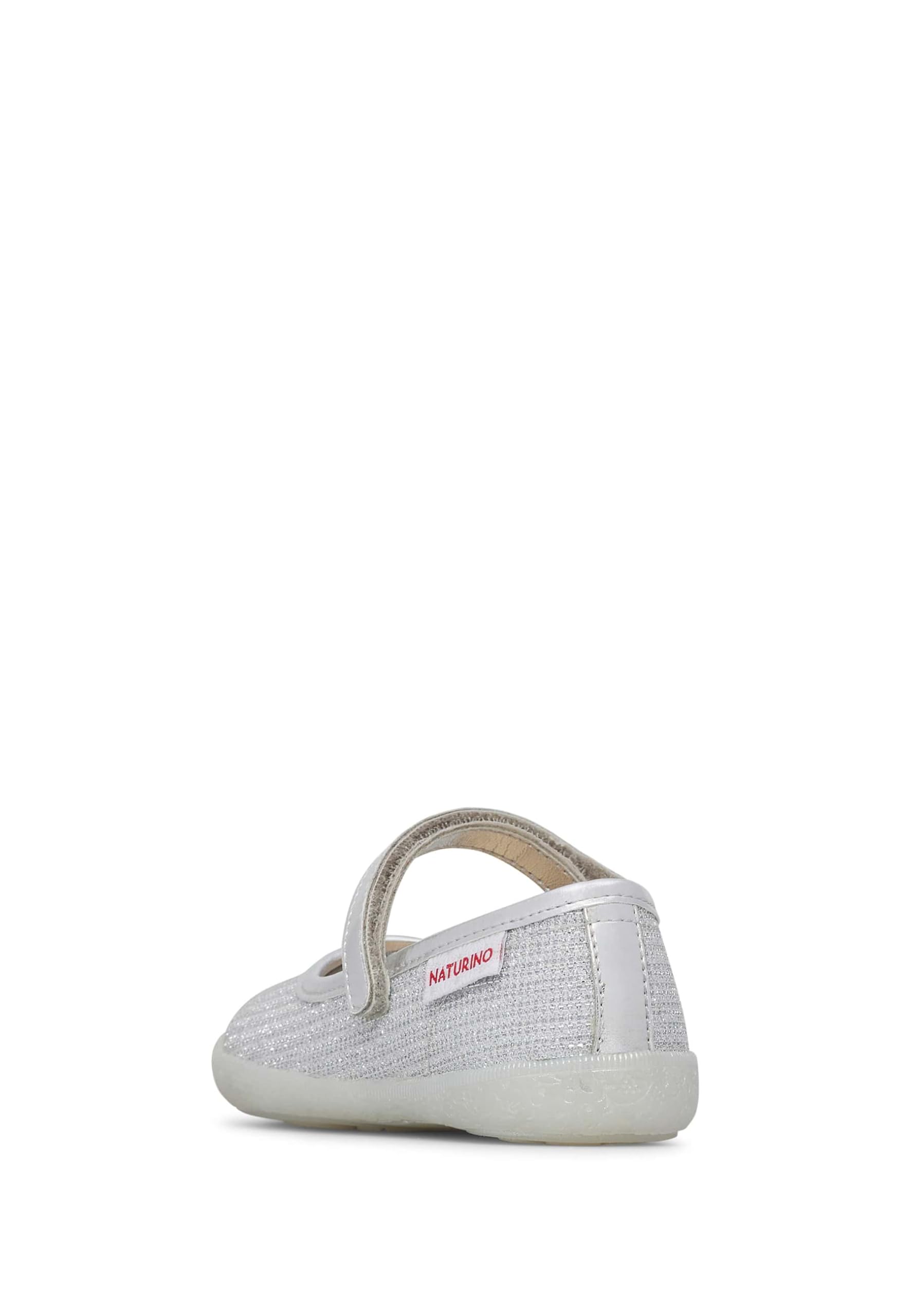 naturino-ballerinas-silber-laminat-leder-mit-klettverschluss image 4