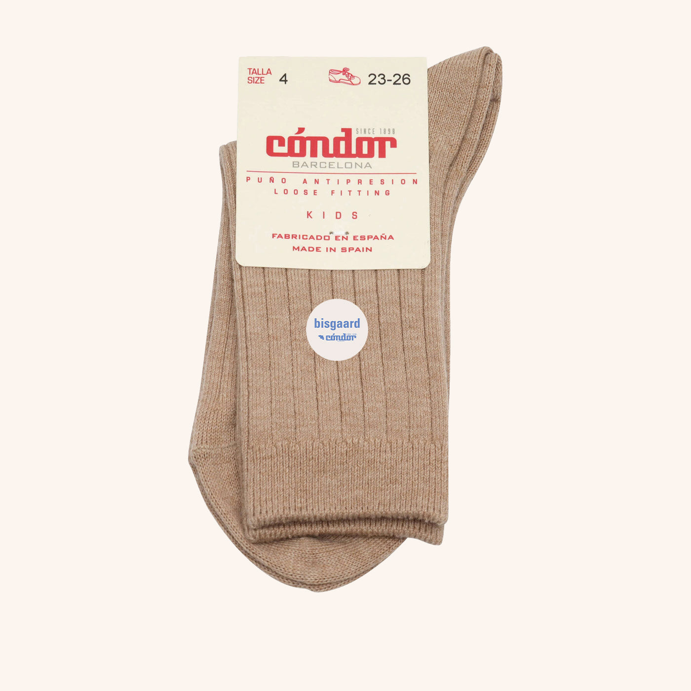 bisgaard-x-c-ndor-cotton-rib-short-socks-turron-beige-ripp-kniestr-mpfe image 1