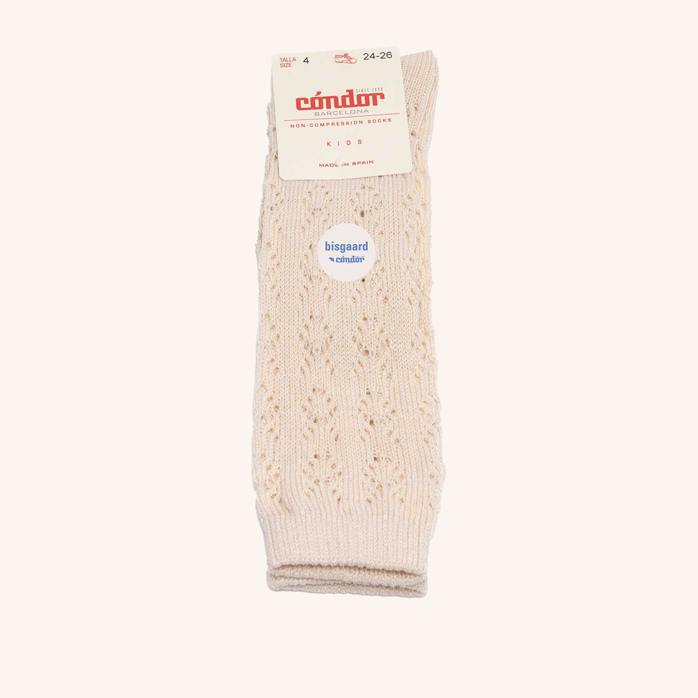bisgaard-x-c-ndor-kniestr-mpfe-baumwolle-mit-ajourmuster-beige image 1