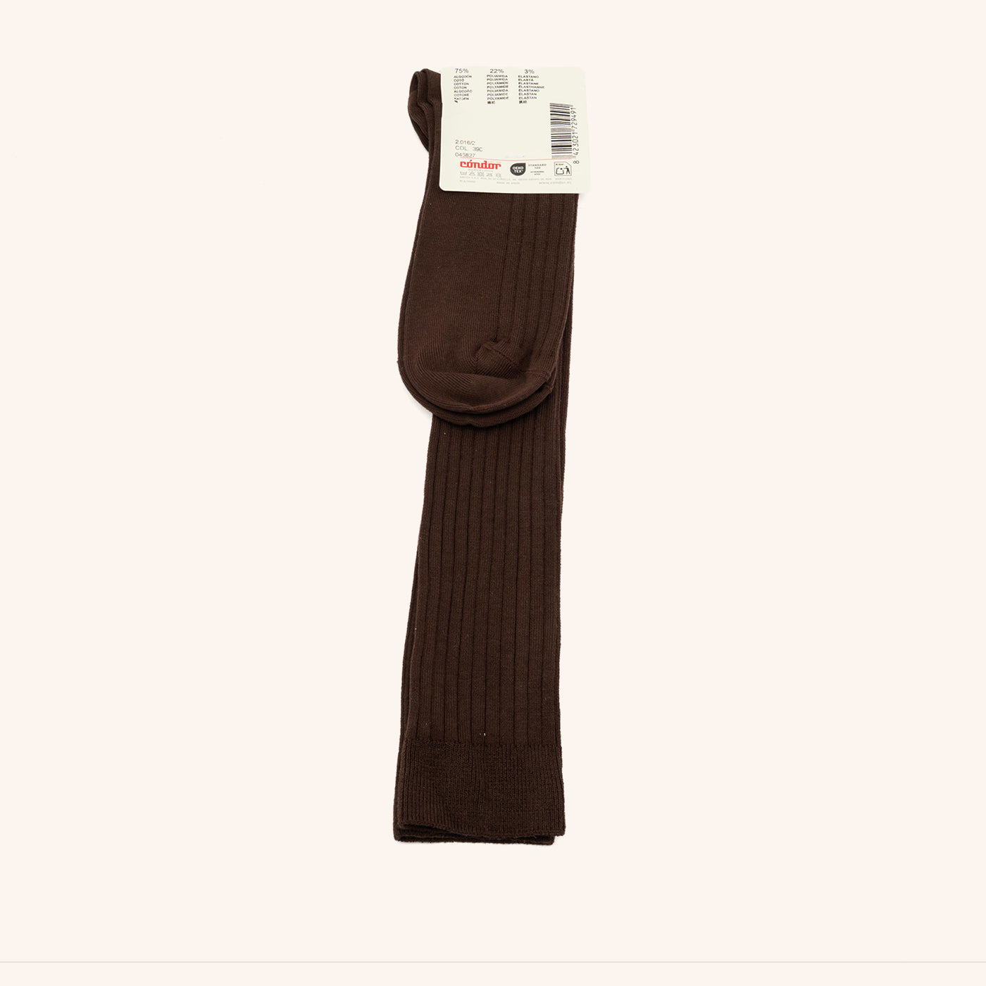 bisgaard-x-c-ndor-cotton-rib-knee-high-socks-brown-kinder-kniestr-mpfe image 2