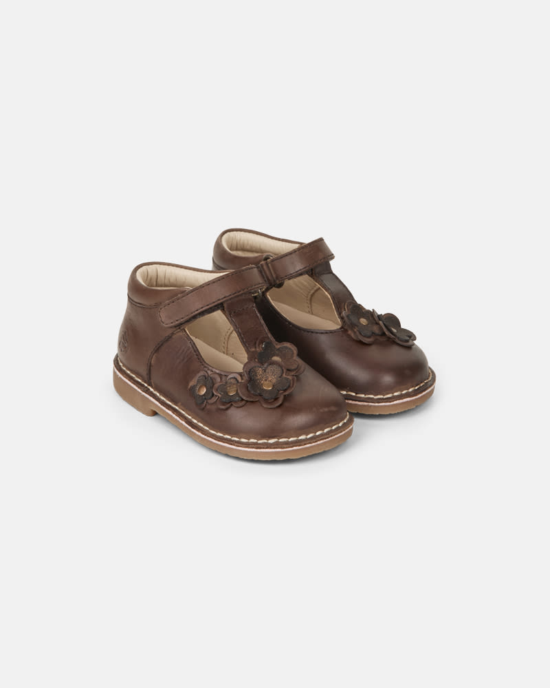 bundgaard-ella-flower-dark-brown-mary-jane-lauflernschuh-f-r-m-dchen image 1