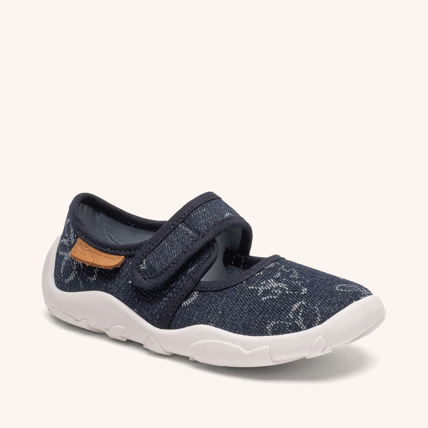 bisgaard-maddy-denim-flower-flexibler-ballerina-hausschuh-mit-baumwollfutter image 1