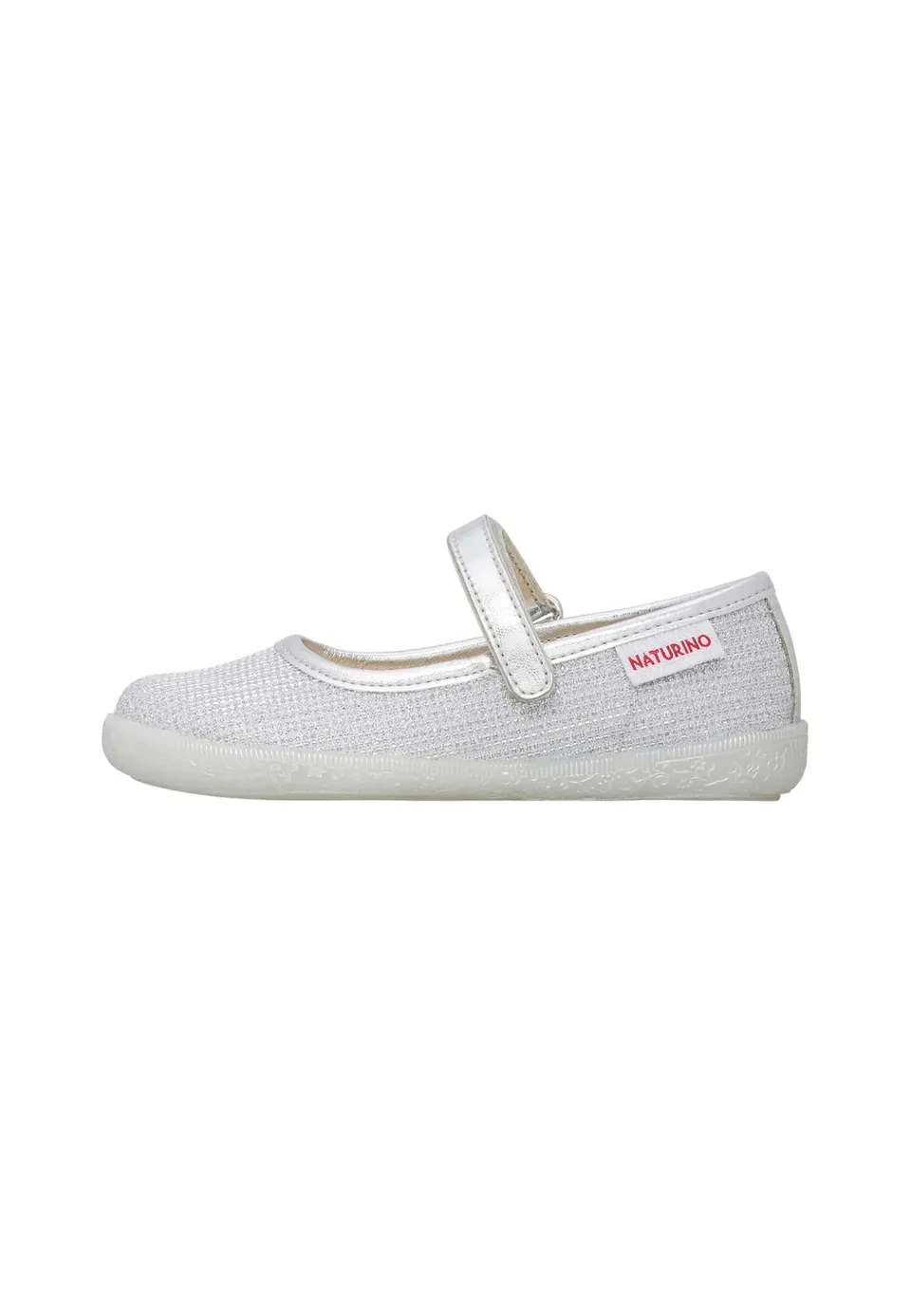 naturino-ballerinas-silber-laminat-leder-mit-klettverschluss image 1