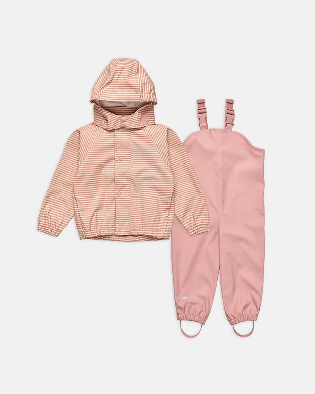 bundgaard-cali-vintage-rose-stripe-regenset-baby-regenjacke-regenhose image 1