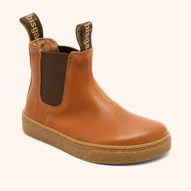 bisgaard-ene-barefoot-chelsea-stiefel-cognac-flexibler-barfu-schuh-f-r-kinder image 1