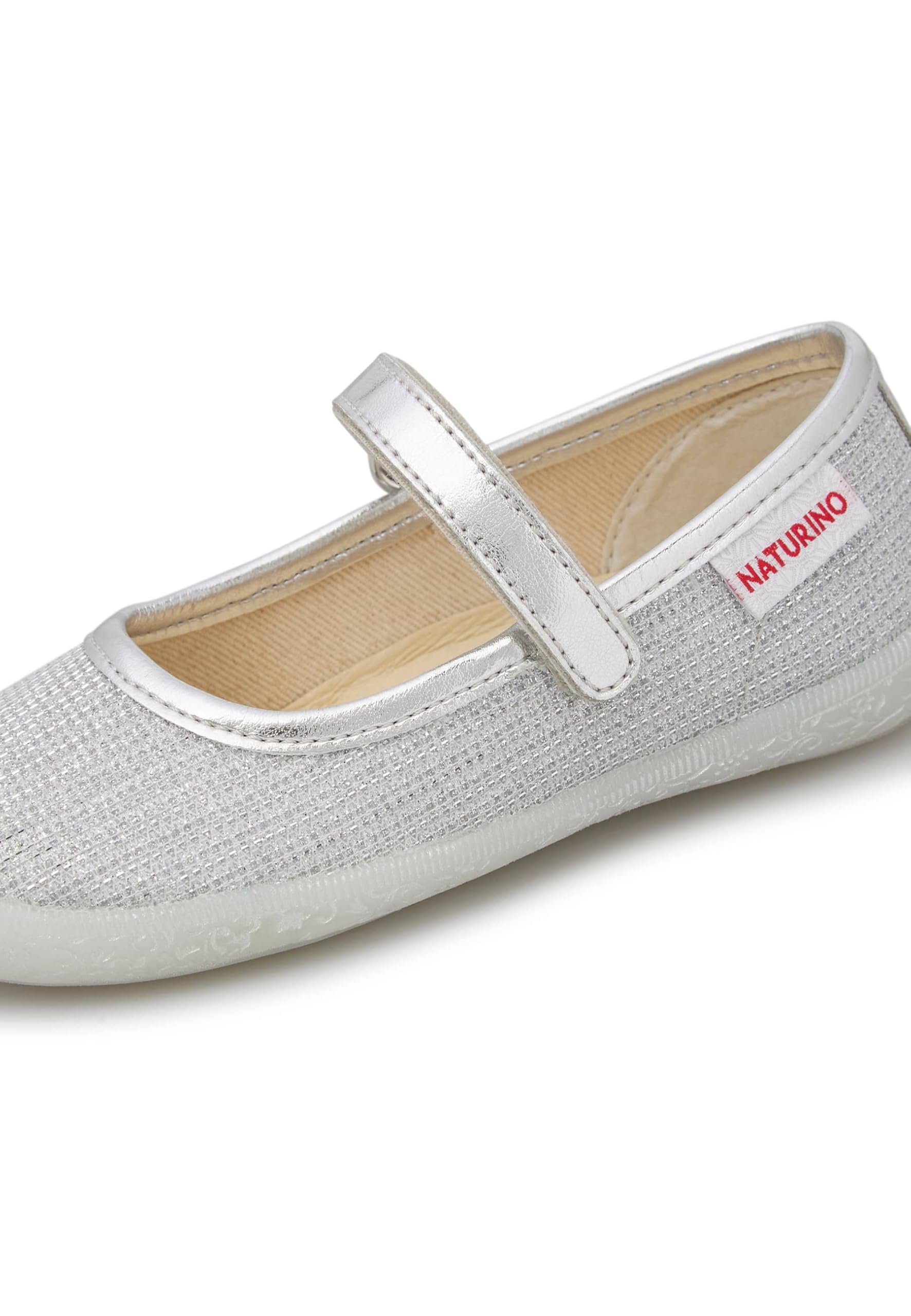naturino-ballerinas-silber-laminat-leder-mit-klettverschluss image 6