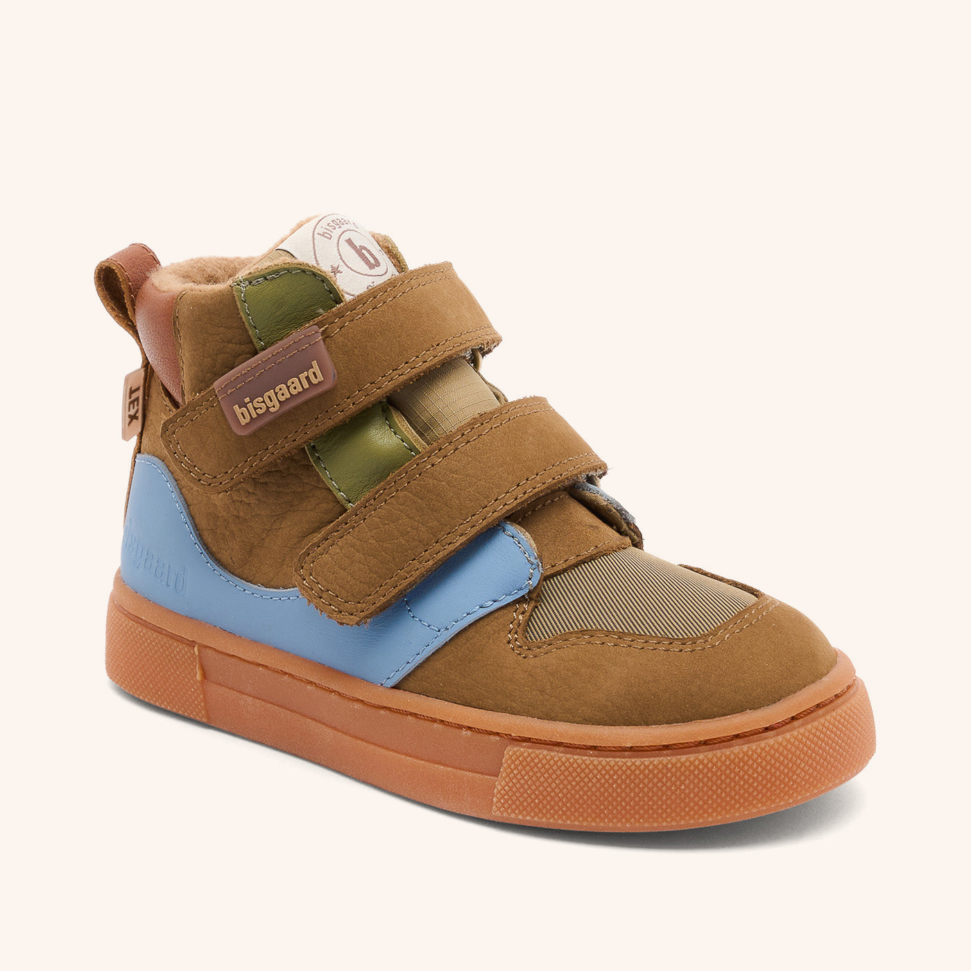 bisgaard-roy-tex-khaki-wasserdichter-kindersneaker-mit-wollfutter-und-tex-membra image 1