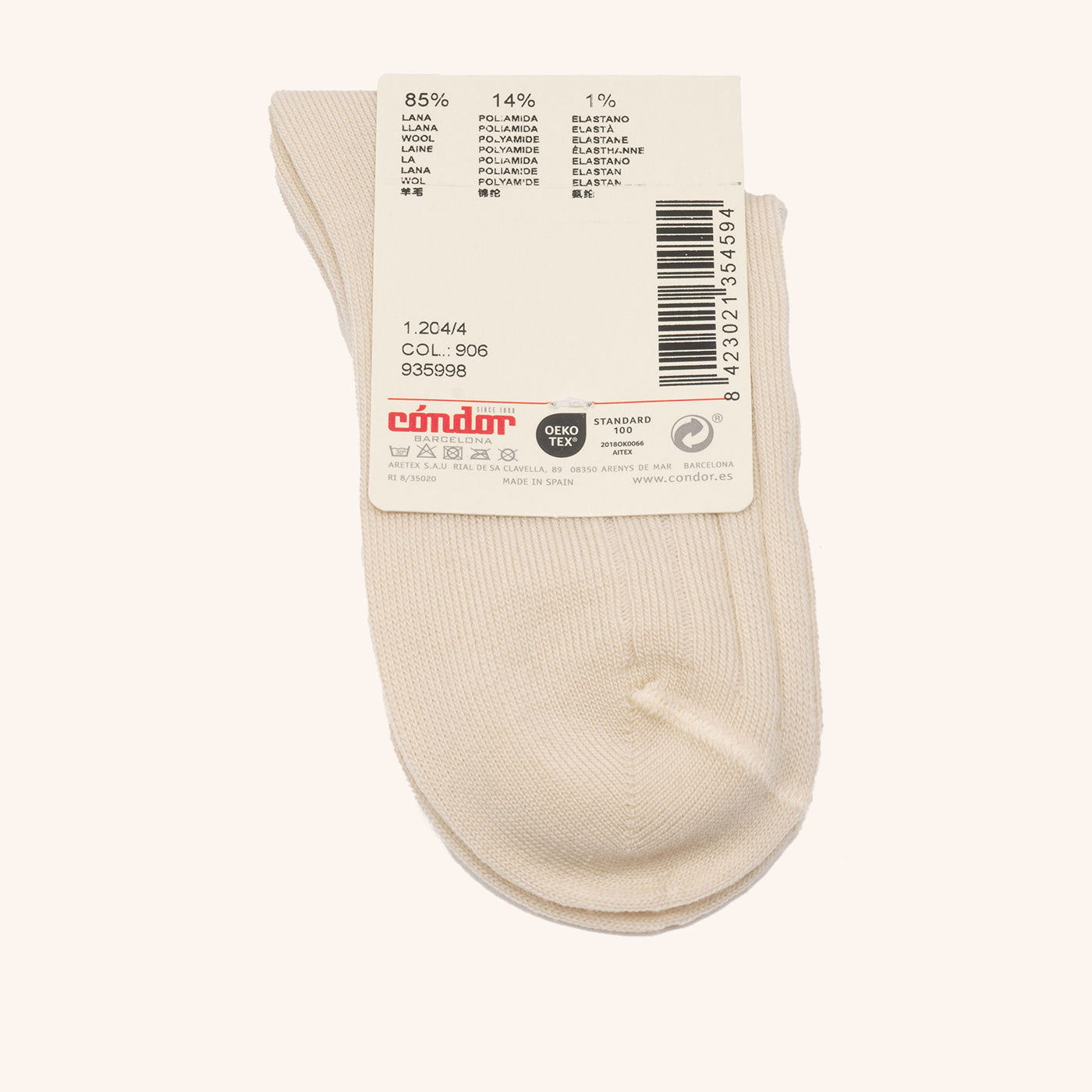 bisgaard-x-c-ndor-merino-woll-ripp-kurz-socken-hueso-beige image 2