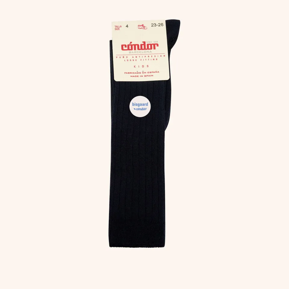 bisgaard-x-c-ndor-cotton-rib-knee-high-socks-navy-kniestr-mpfe-aus-baumwolle-f-r image 1