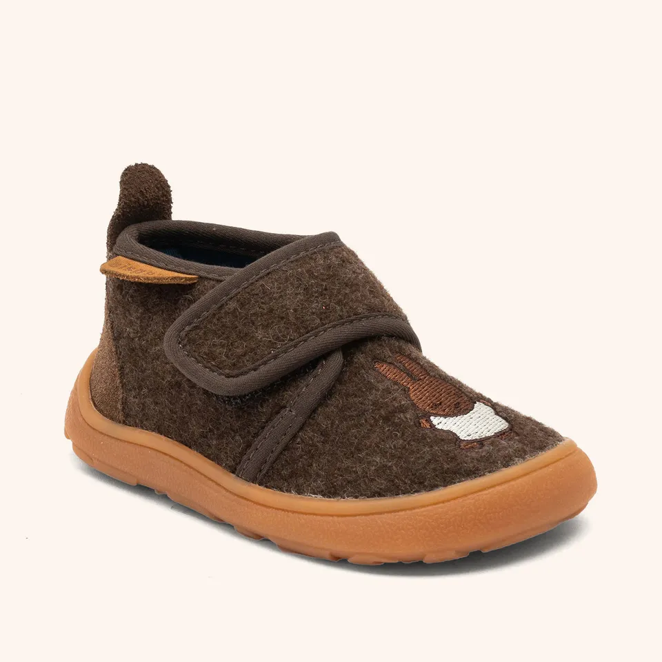 miffy-x-bisgaard-barefoot-basic-wollhausschuh-dark-brown image 1