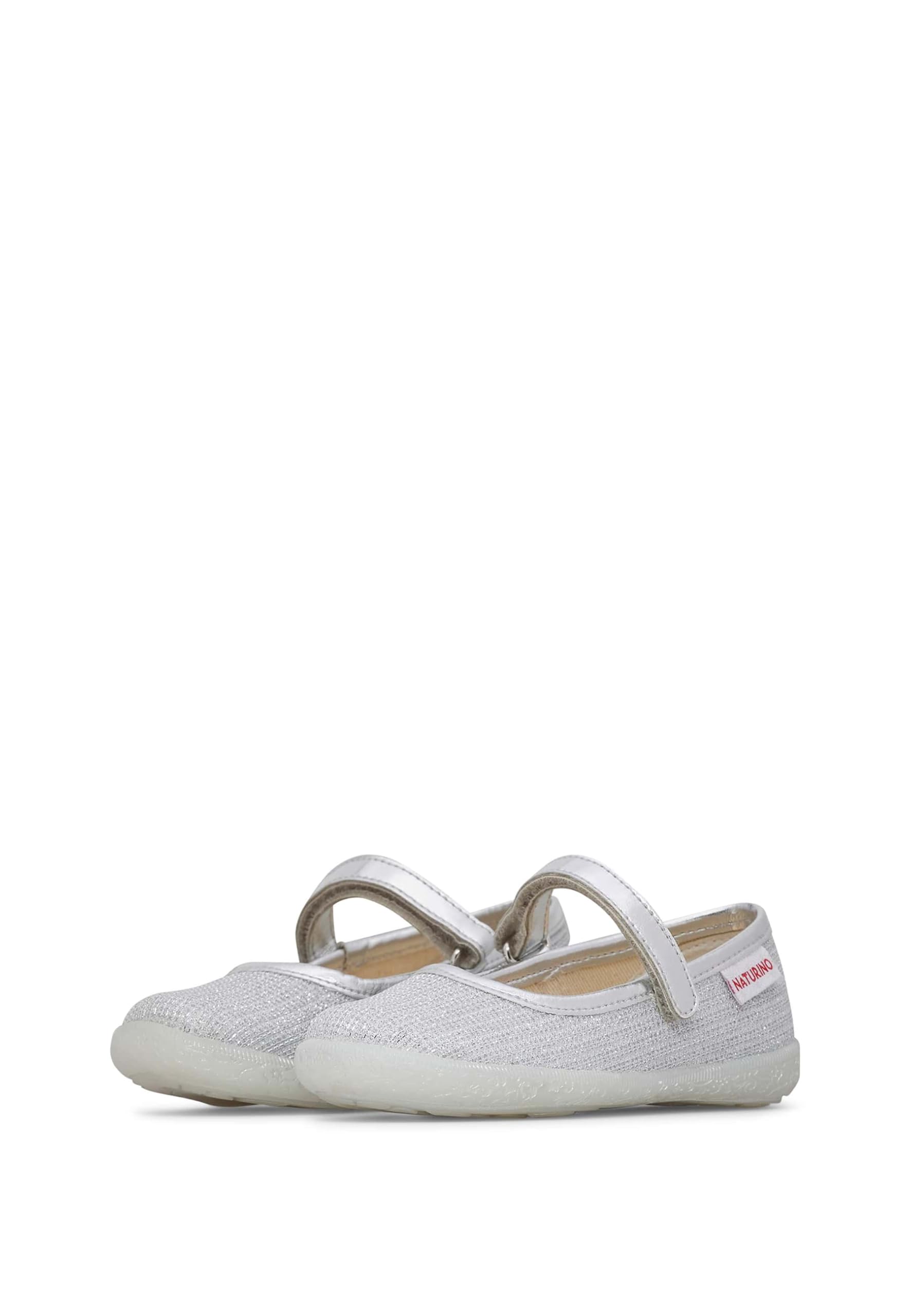 naturino-ballerinas-silber-laminat-leder-mit-klettverschluss image 3