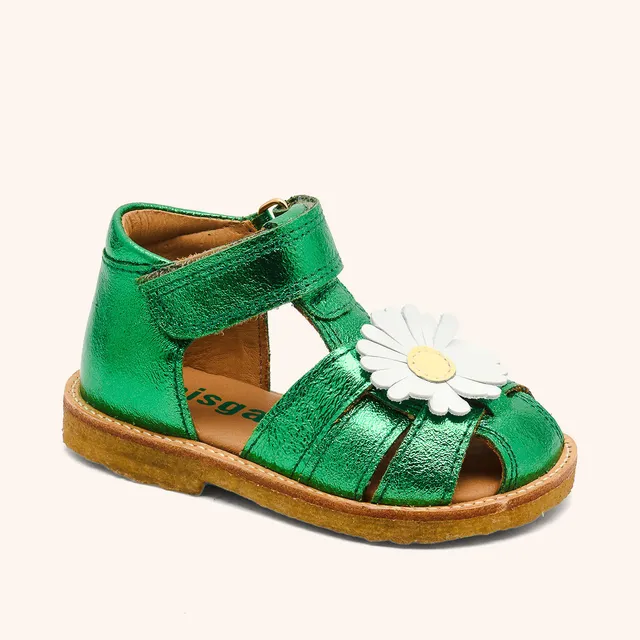 bisgaard-kaia-green-metallic-leichte-kindersandale-mit-marguerite-dekor-f-r-den- image 1
