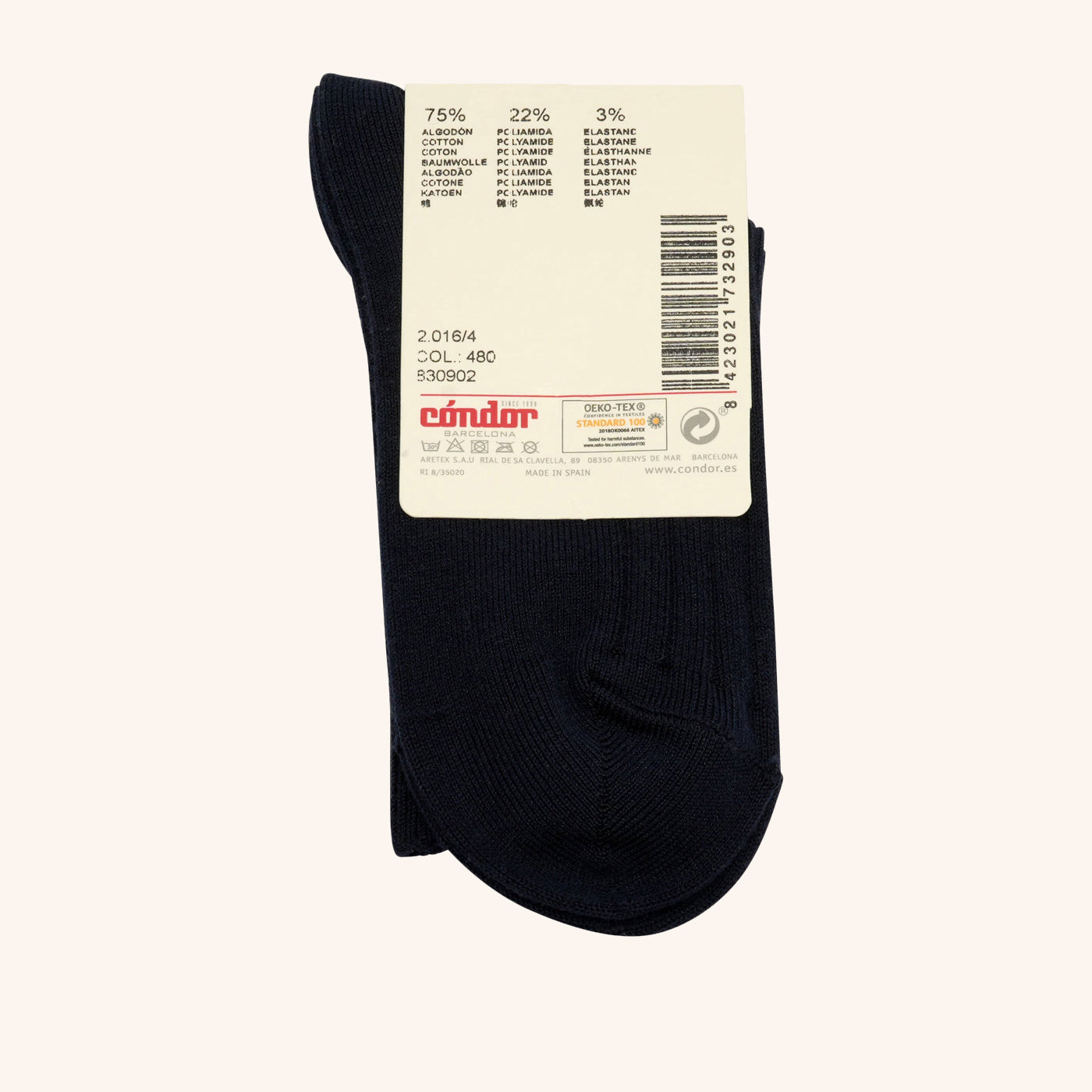 bisgaard-x-c-ndor-cotton-rib-short-socken-navy image 2
