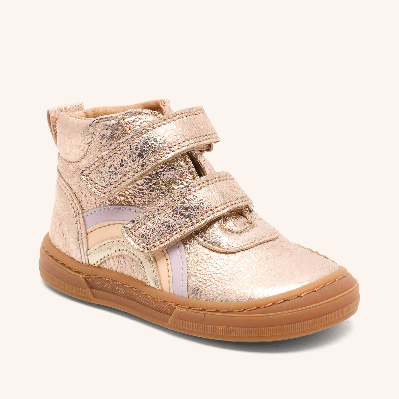 bisgaard-rainbow-rose-gold-sneaker-high-top-mit-klettverschluss-und-gummikappe-f image 1
