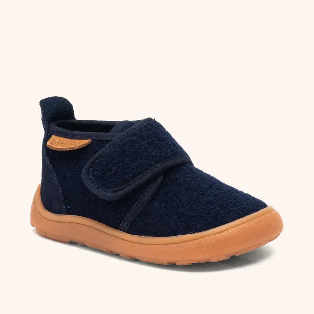 bisgaard-barefoot-basic-navy-barfu-hausschuh-wolle image 1