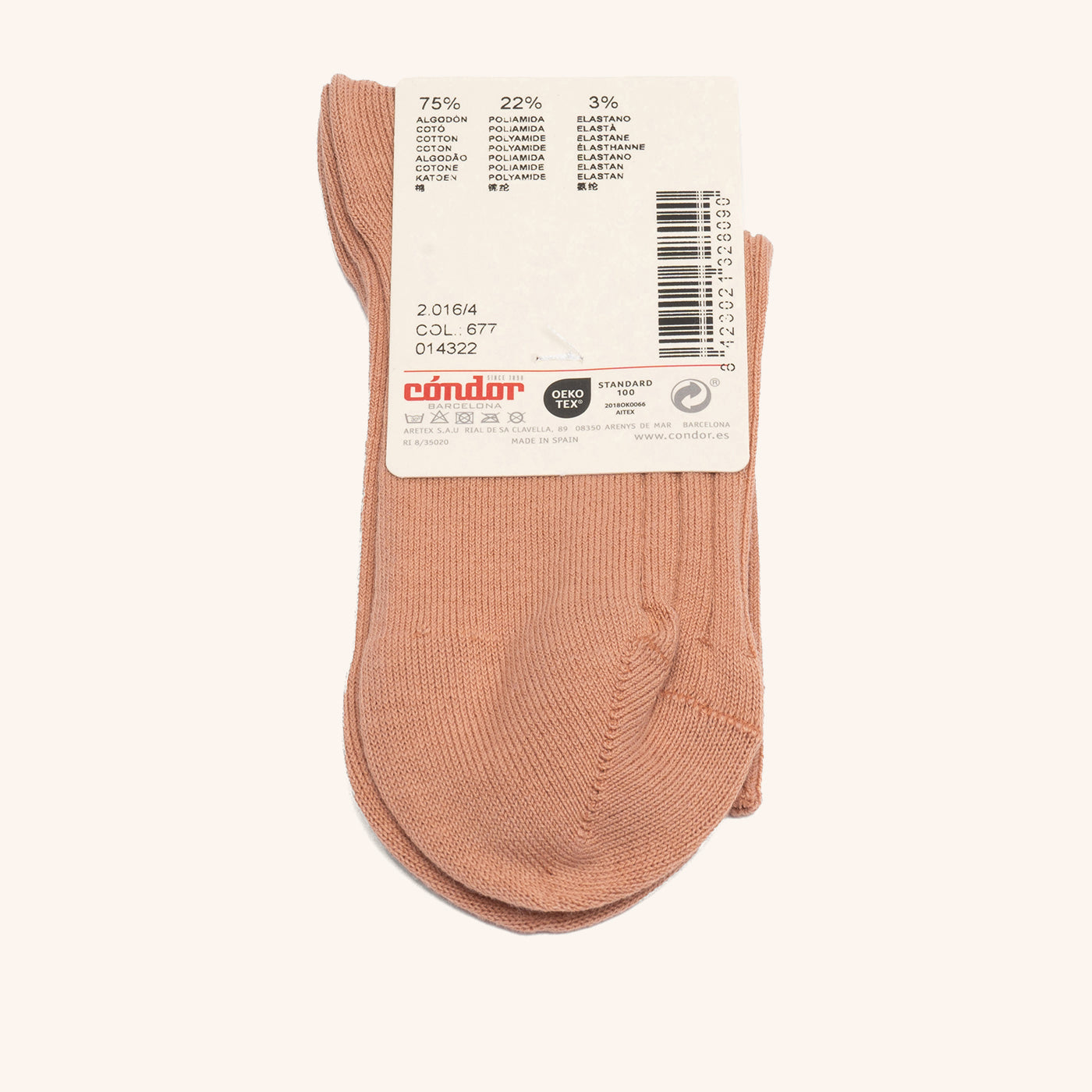 bisgaard-x-c-ndor-cotton-rib-short-socken-nougat image 2