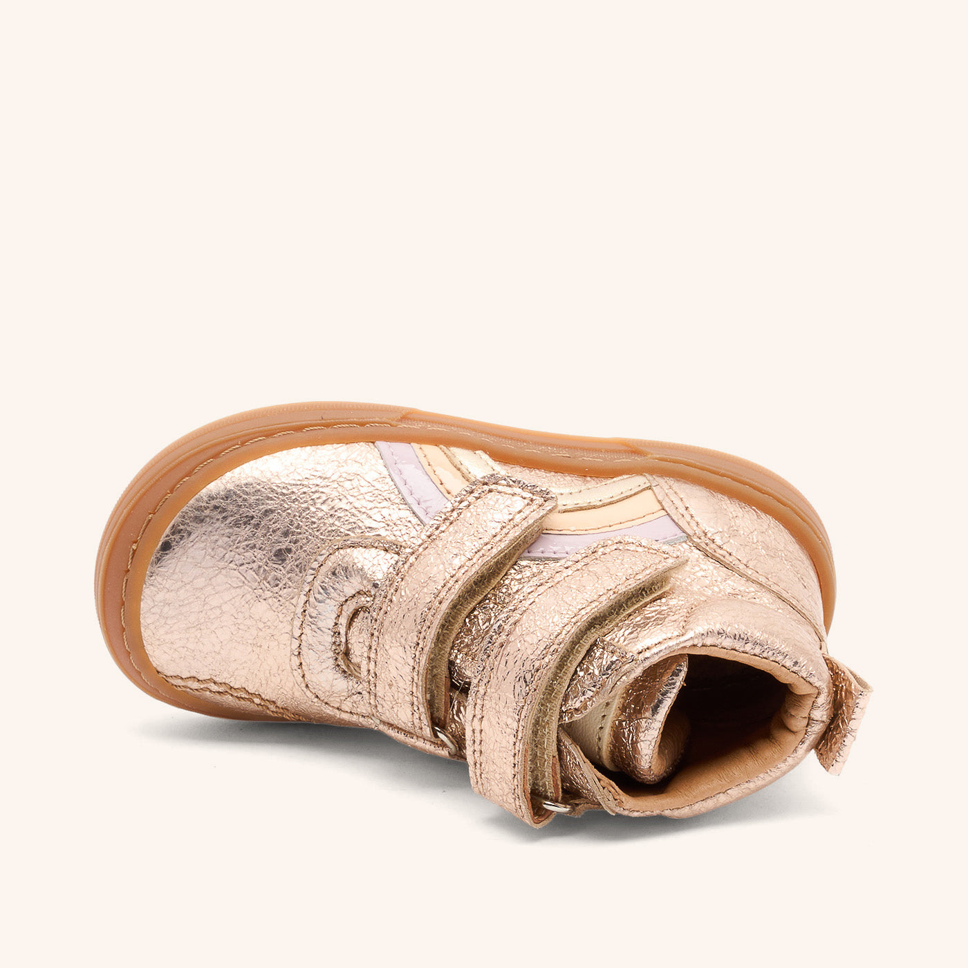 bisgaard-rainbow-rose-gold-sneaker-high-top-mit-klettverschluss-und-gummikappe-f image 3
